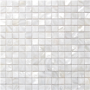 Natural Sea Shell Mosaic,Freshwater Sea Shell Wall Mosaic Panel,Square Shaped Sea Shell Mosaic Pattern for Interior Wall Decoration