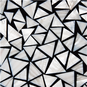 Natural Sea Shell Mosaic,Freshwater Sea Shell Wall Mosaic,Triangle Shaped Sea Shell Mosaic Pattern for Interior Wall Decoration