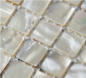 Natural Sea Shell Mosaic,White Butterfly Sea Shell Wall Mosaic Panel,Square Shaped Sea Shell Mosaic for Interior Wall Decoration