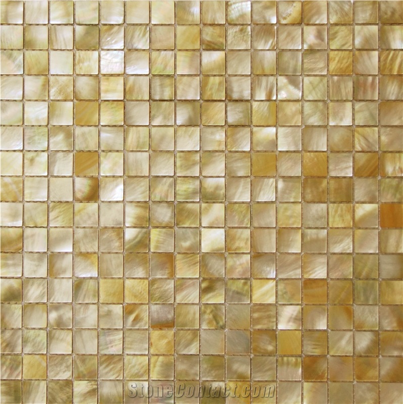 Natural Sea Shell Mosaic,Yellow Butterfly Sea Shell Decorative Wall Mosaic Panel,Square Shaped Sea Shell Mosaic for Interior Wall Decoration