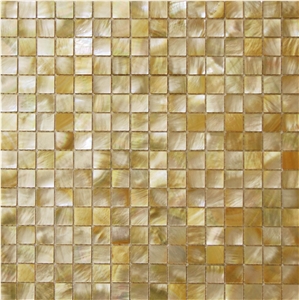 Natural Sea Shell Mosaic,Yellow Butterfly Sea Shell Decorative Wall Mosaic Panel,Square Shaped Sea Shell Mosaic for Interior Wall Decoration