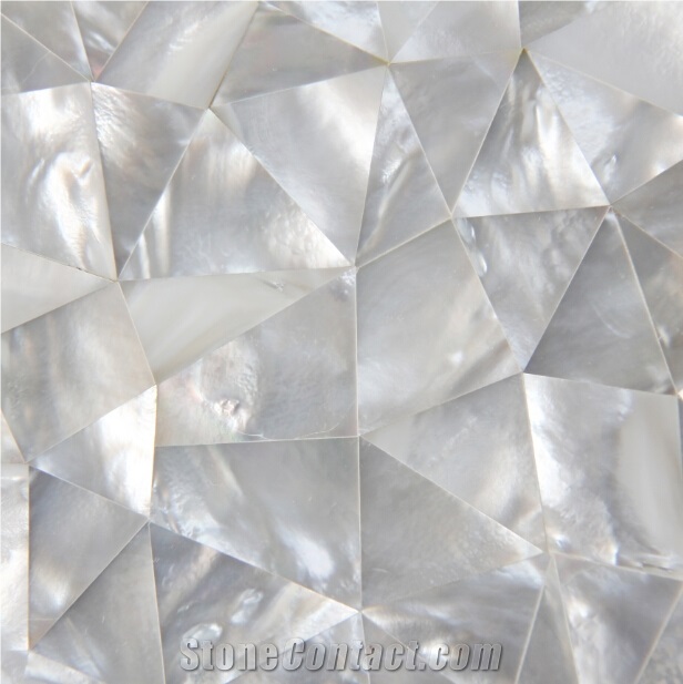 Natural White Sea Shell Mosaic,Butterfly Sea Shell Decorative Wall Mosaic,Triangle Shaped Sea Shell Mosaic Pattern for Interior Wall Decoration