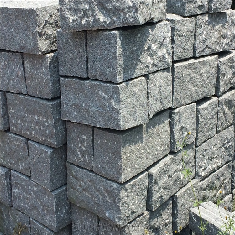 Rough Picked G654 Granite Kerbstone,G654 Granite Curbstone,Dark Grey Granite Side Stone for Landscaping Decoration