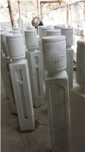 Stone Bridges,Guangxi White Marble Pillars,China Carrara White Marble Palisade,White Marble Garden Boulders for Garden Decor