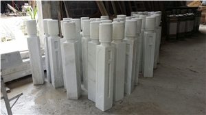 Stone Bridges,Guangxi White Marble Pillars,China Carrara White Marble Palisade,White Marble Garden Boulders for Garden Decor