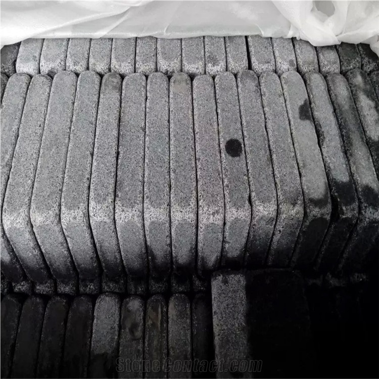 Tumbled Flamed G654 Granite Paving Stone,G654 Granite Patio Pavers,Dark Grey Granite Patio Flooring