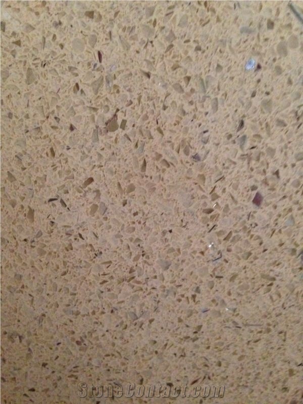 Galaxy Beige Quartz Stone Tiles & Slabs, Engineered Stone, Terrazzo