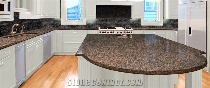 Indian Mahghony Granite Countertop, Multicolor Granite Countertops Brazil