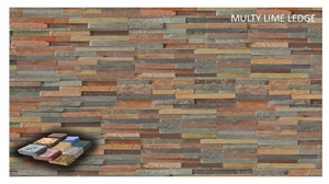 Multi Slate Ledge, Multicolor Slate Wall Cladding, Stacked Stone Veneer