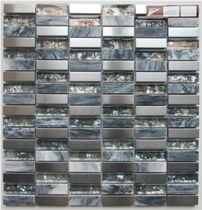 Stone Mix Glass Mosaics Backsplash Wall Tiles