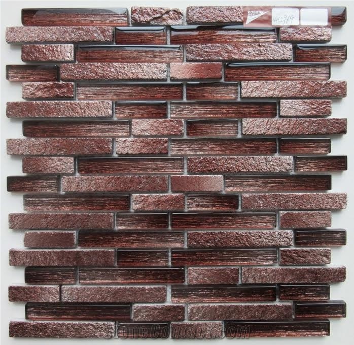 Stone Mix Glass Mosaics Backsplash Wall Tiles