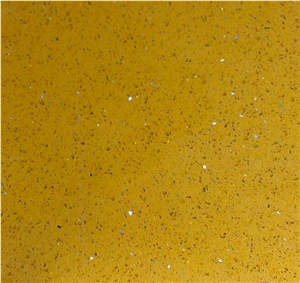 Yellow Galaxy Quartz Stone Tiles & Slabs, Engineered Stone, Terrazzo Stone Tiles & Slabs