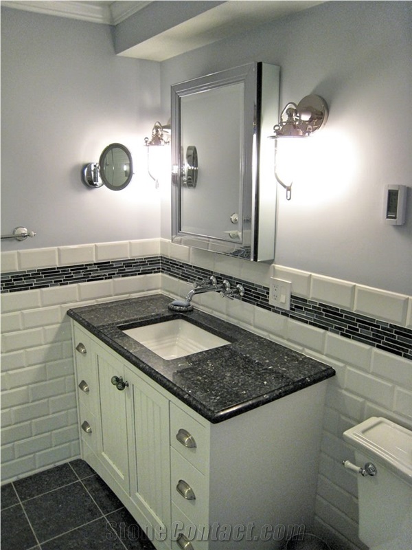 Blue Pearl Granite for the Master Bathroom
