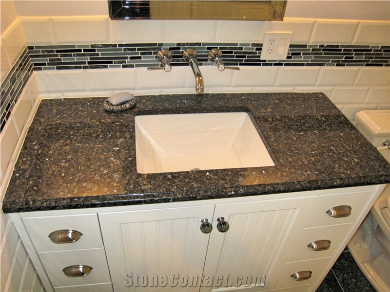 Blue Pearl Granite for the Master Bathroom
