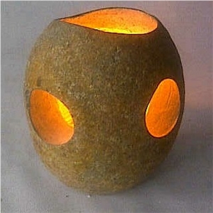River Stone Garden Lamp River Stone Garden Lamp