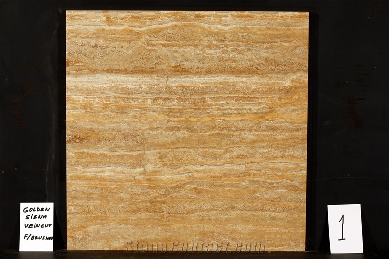 Golden Travertine, Mst Golden Siena Vein Cut
