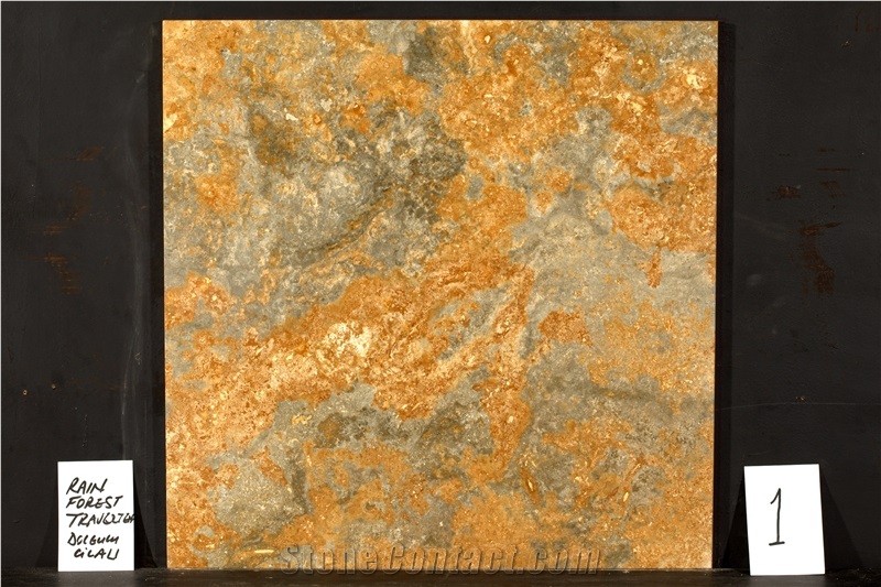 Mesta Rain Forest Travertine Slabs & Tiles, Yellow Polished Travertine Floor Tiles & Slabs