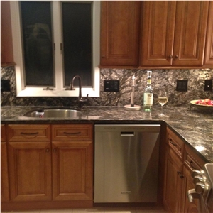 Metalicus Granite Kitchen Countertop with Full Backsplash