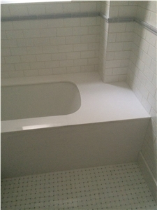 Thasos Mosaic with Dot Floor, White Ceramic Walls