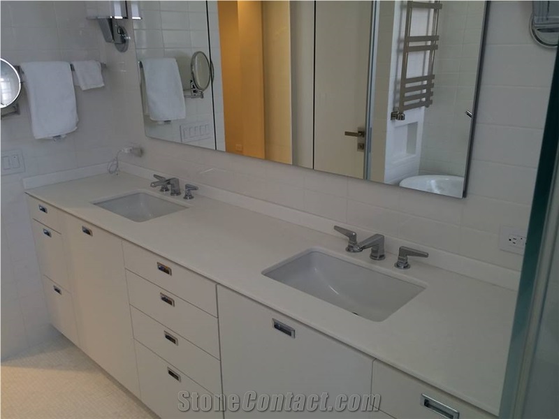 Vanity Top in 3/4" Honed Thassos Marble with Matching Bench