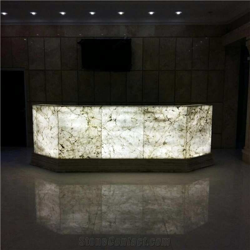 Translucent Onyx Panel Reception Desk