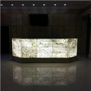 Translucent Onyx Panel Reception Desk