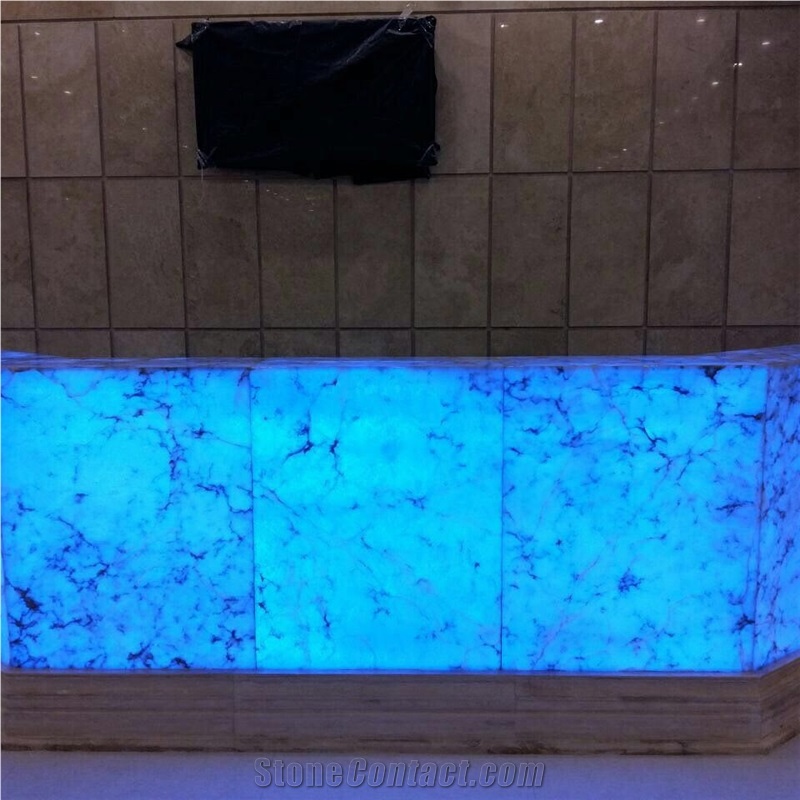 Translucent Onyx Panel Reception Desk