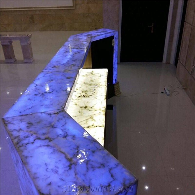 Translucent Onyx Panel Reception Desk