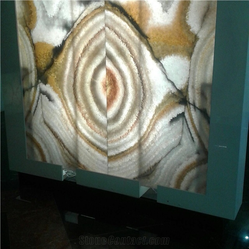 Translucent Onyx Panel Reception Desk