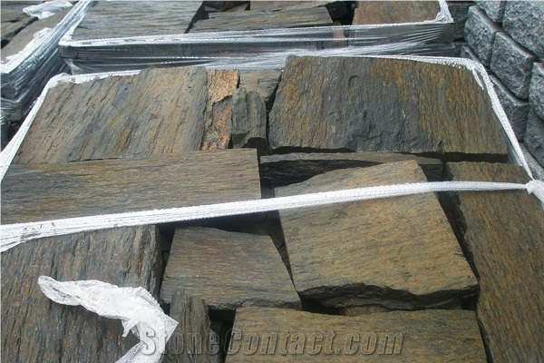 Xisto Marron Irregular Flagstones, Brown Slate Flagstones
