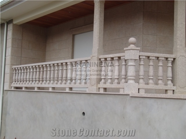 Amarelo Mondim Granite Balustrade and Railings, Yellow Granite Balustrades