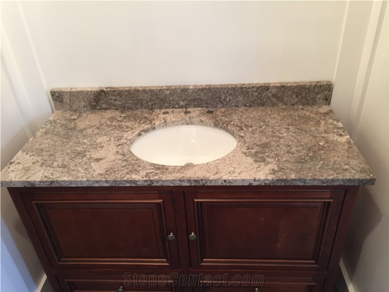 Pergaminho Granite Vanity top with Backsplash