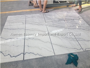Chinese Guangxi White Marble Tile Bookmatched