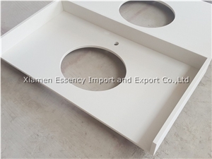 Pure White Quartz Stone Vanity Tops, Quartz Stone Bathroom Tops