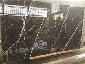 Galaxy Shell Marble Tiles & Slabs, Golden Galaxy Marble, Black Marble Polished Tiles & Slabs