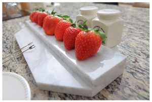 Carrara White Marble Rectangular Tray