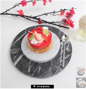 Galaxy Black Circle Marble Tray