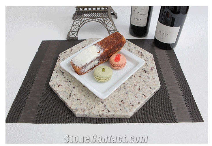 Galaxy White Granite Octagon Tray