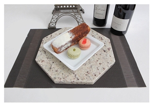 Galaxy White Granite Octagon Tray Galaxy White Granite Octagon Tray
