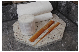 Galaxy White Granite Octagon Tray