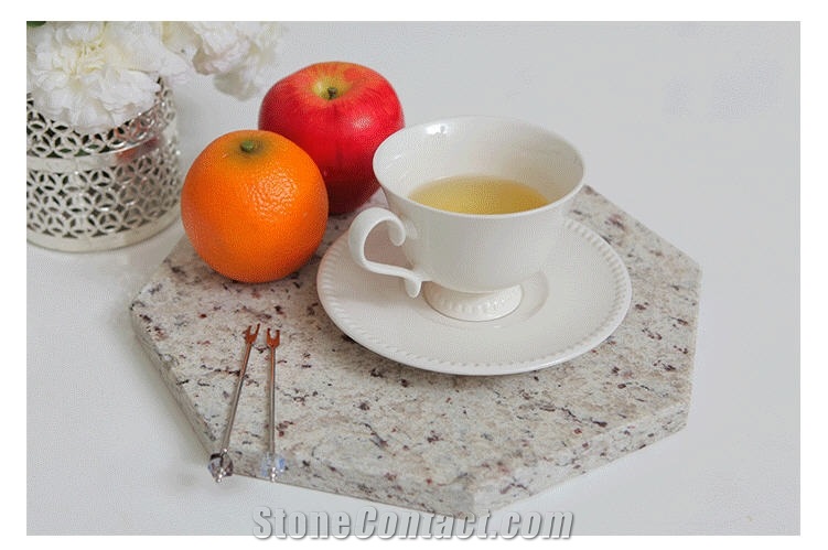Galaxy White Granite Octagon Tray