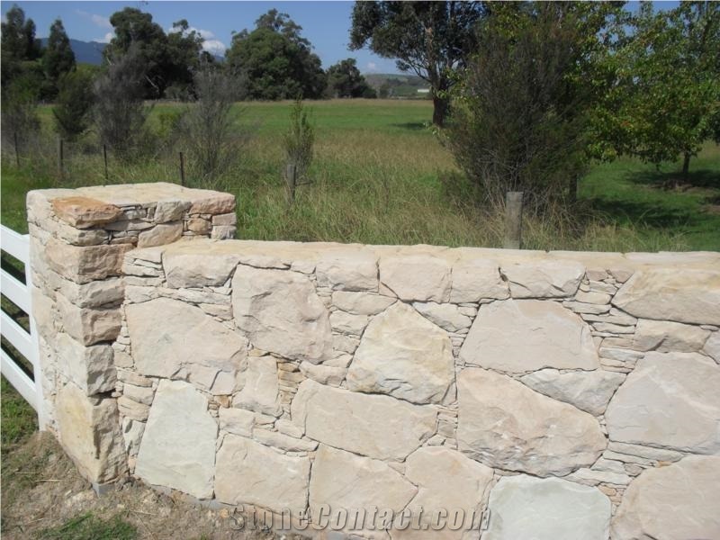 Grampians Sandstone Random Rubble, Dry Wall Stone, Garden Retaining Wall Stones