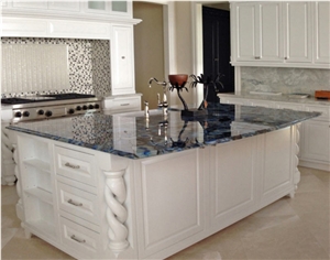 Stunning Kitchen Featuring Blue Agate Semi-Precious Stone