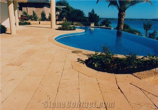 Natural Tamala Limestone Paving, Swiiming Pool Deck Pavement, Beige Limestone Pool Coping