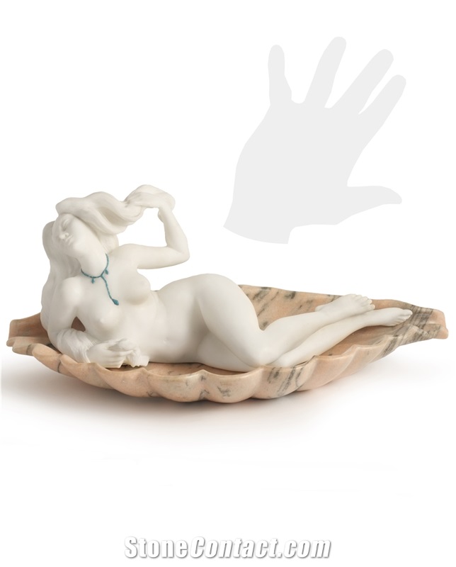 Venus on Shell White Carrara Marble Hand Carved