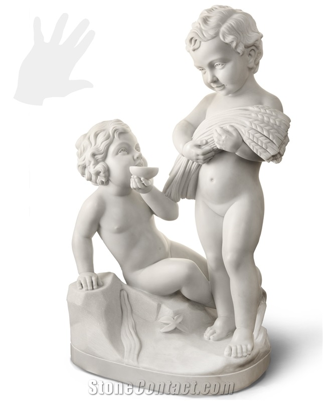 White Carrara Marble Hand Carved Summer