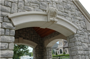 Window Surround with Custom Hand Carved Keystone and Arch