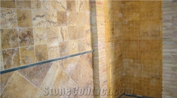 Travertino Amarillo Wall and Floor Tiles, Yellow Travertine Floor Tiles, Wall Tiles Spain