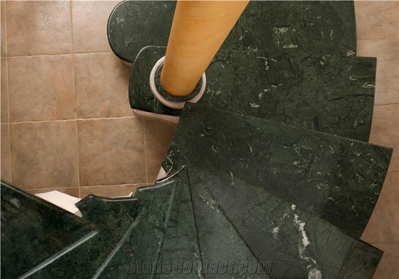 Verde Acceglio Marble Staircase Steps