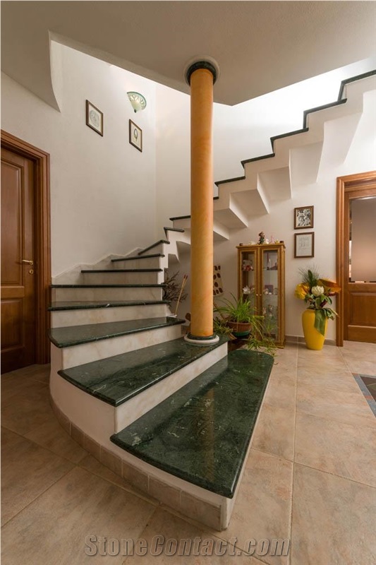 Verde Acceglio Marble Staircase Steps